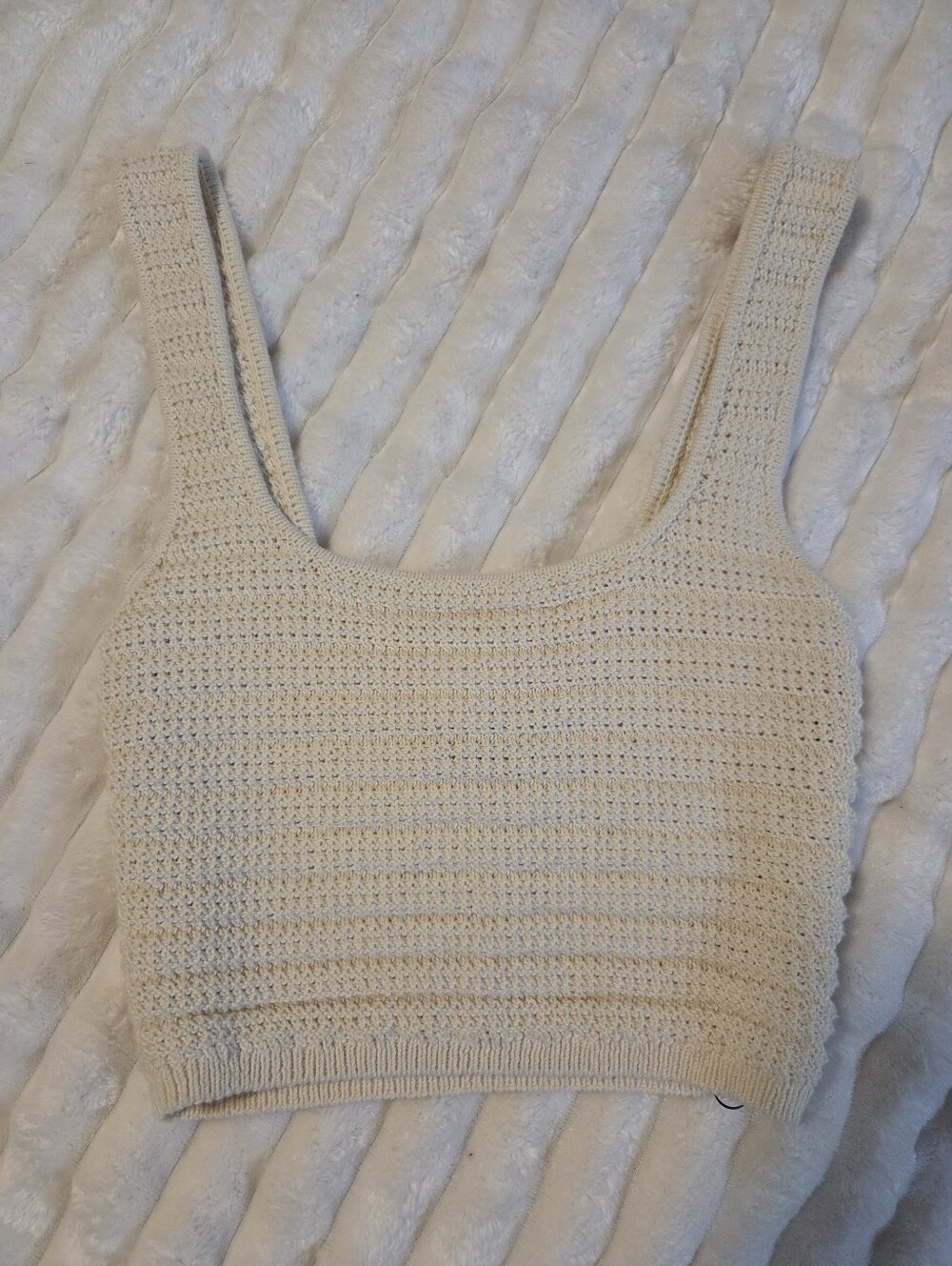 H&M Cream Crochet Knit Tank Top - Women